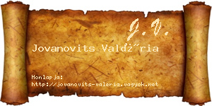 Jovanovits Valéria névjegykártya
