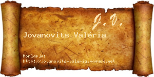 Jovanovits Valéria névjegykártya